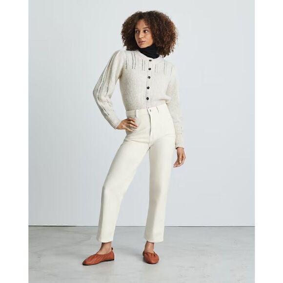 Everlane The Moleskin Way-High Pant in Canvas Beige Organic Cotton Size 16 NWT - Picture 2 of 16